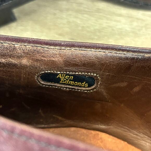 Allen Edmonds Mens 11 Arlington Burgundy Wing-tipped Kiltie Tasseled Shoe Loafer - Picture 13 of 13